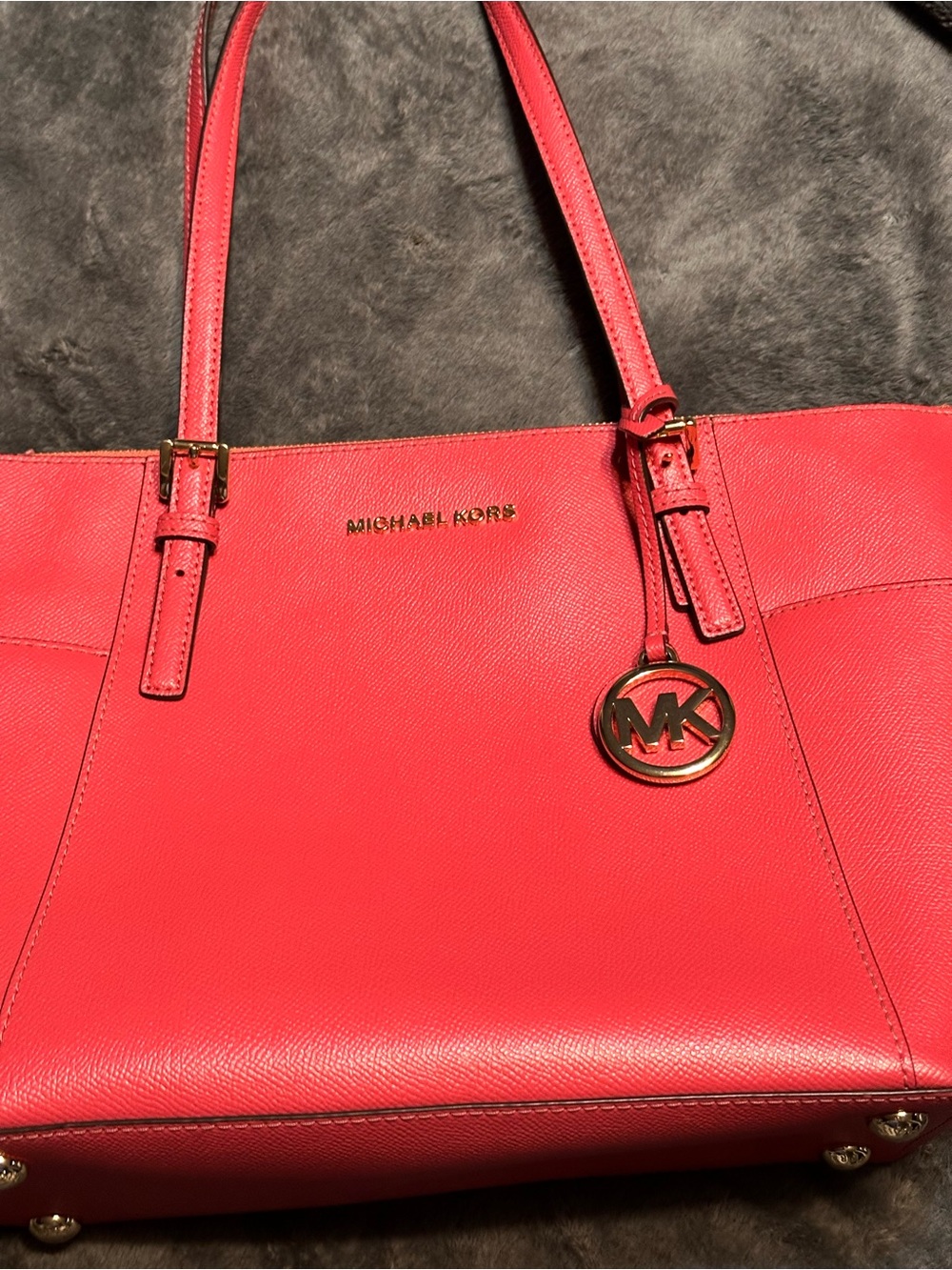 Michael Kors Coral Pink Saffiano Leather Tote